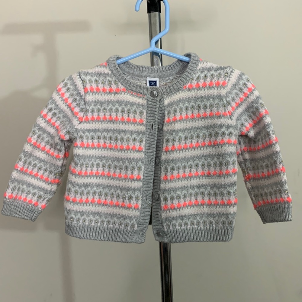 Janie and Jack BRIGHT FAIR ISLE CARDIGAN Size: 6 to 12 Months